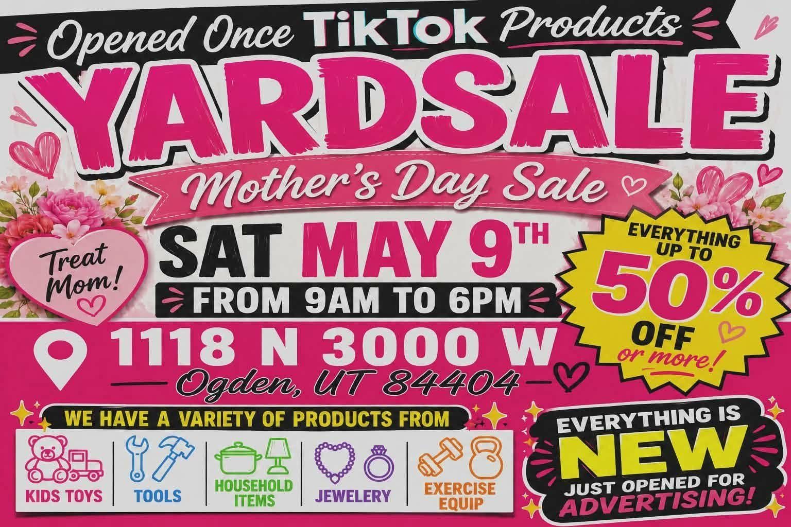 Huge TikTok Products Yard Sale - New Items, Up to 50% Off! Kids Toys, Tools, Jewelry, Home Goods & More