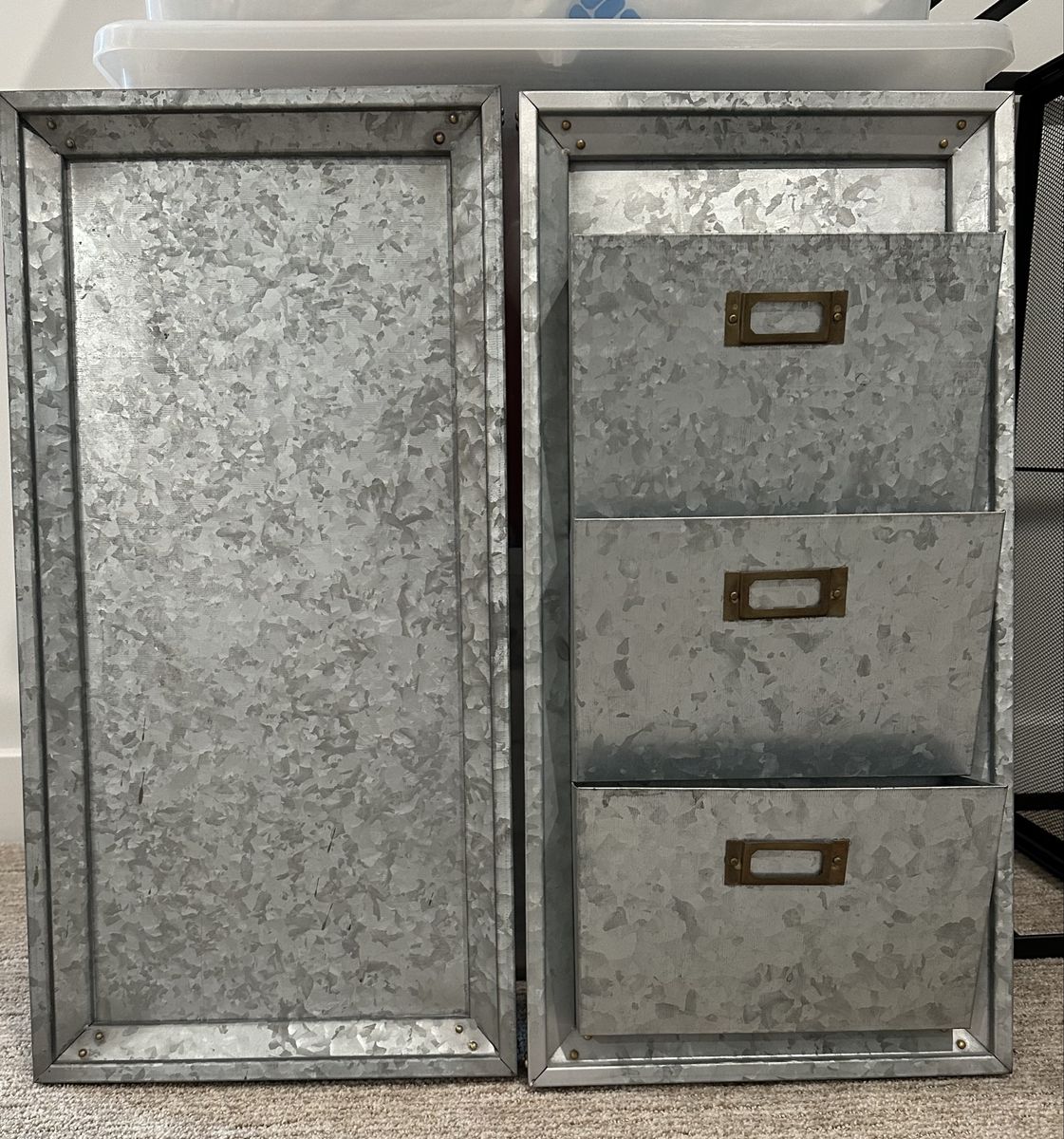 Metal shelves and magnetic board - Pottery Barn
