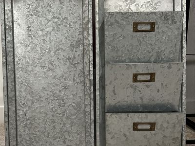 Metal shelves and magnetic board - Pottery Barn