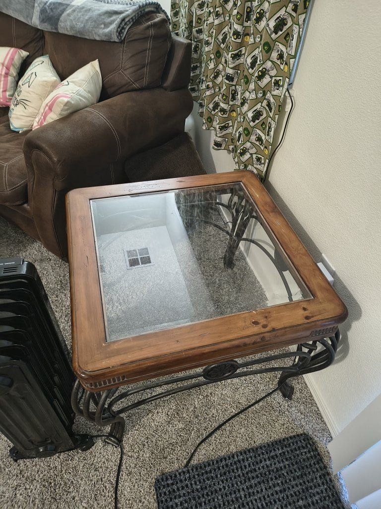 Iron end tables