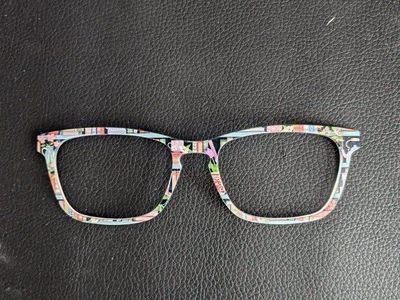 Book Patterned Eyeglass Frames - Multicolor Fashion Glasses
