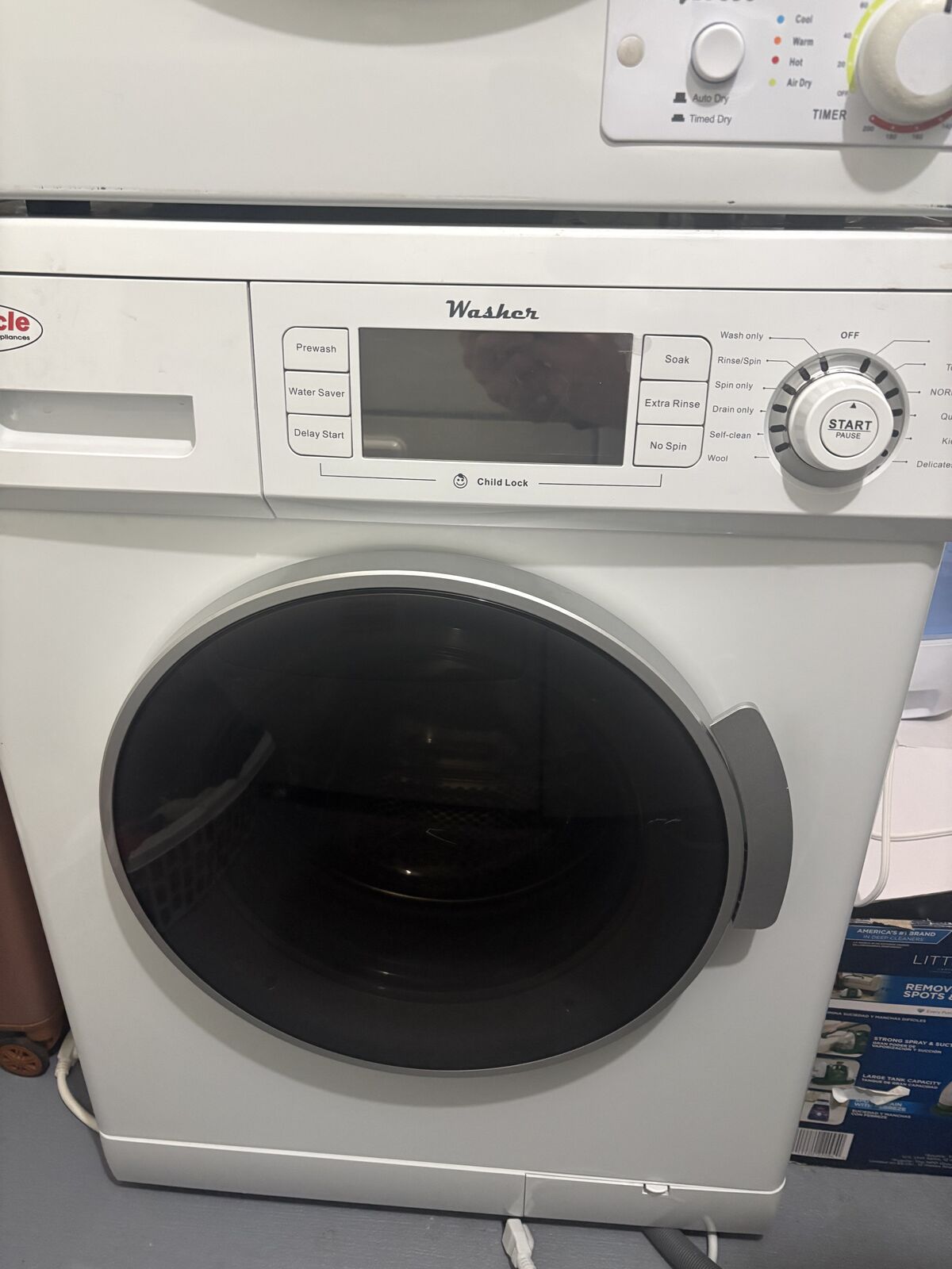 Pinnacle compact trailer washer and dryer set