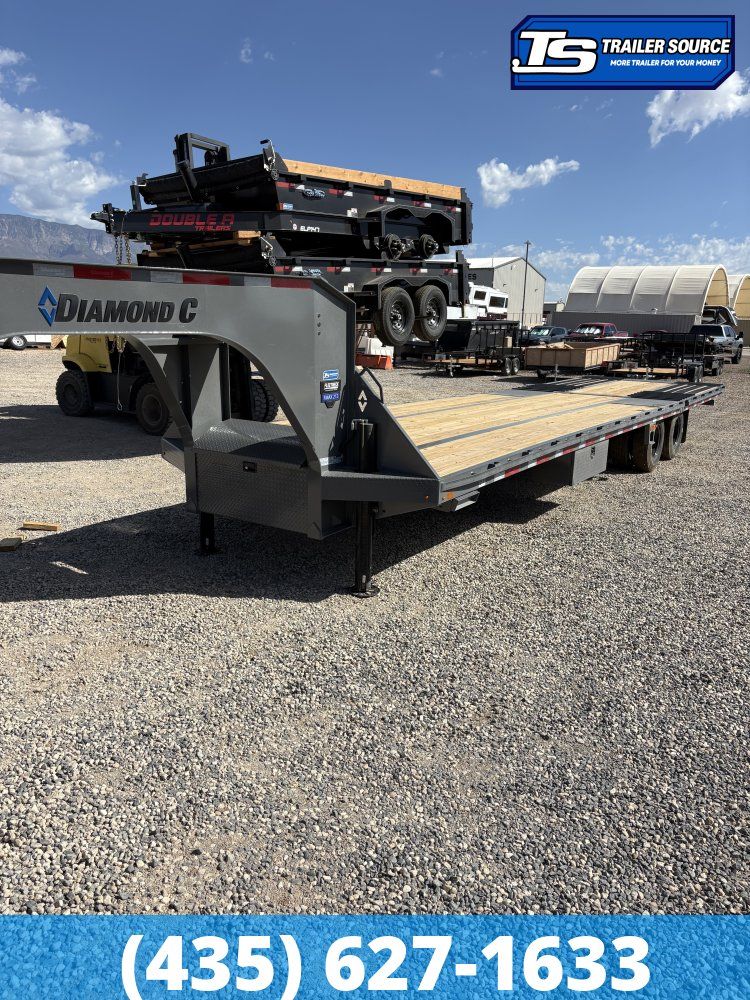 8.5x35 Diamond C FMAX-HDT 212 Gooseneck Hydraulic Dovetail Equipment Trailer - 25.9K GVWR - ABS Brakes, Hydraulic Jack(s)