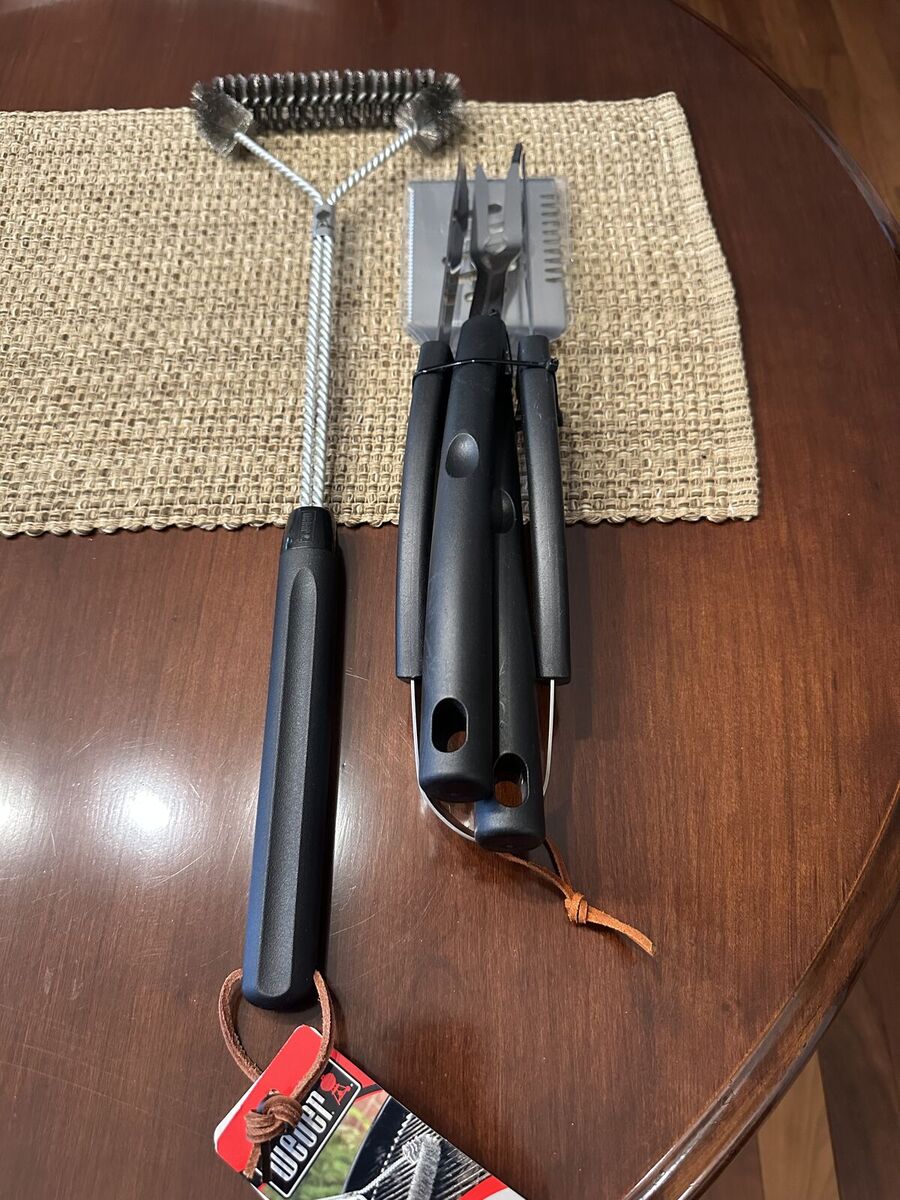 New Weber Stainless 4-Piece BBQ Grill Set