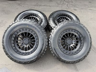 New LT285/70r17 Ameritread AT Black Lock GRIT 6x5.5 Chevy Silverado 1500 GMC Toyota Tacoma Ford Ranger 6 lug wheels and tires