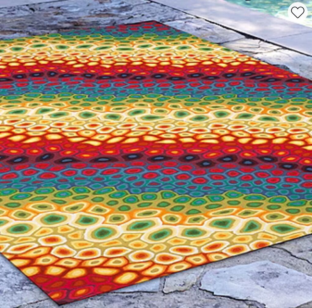 3.5’x5.5’ Abstract indoor outdoor area rug