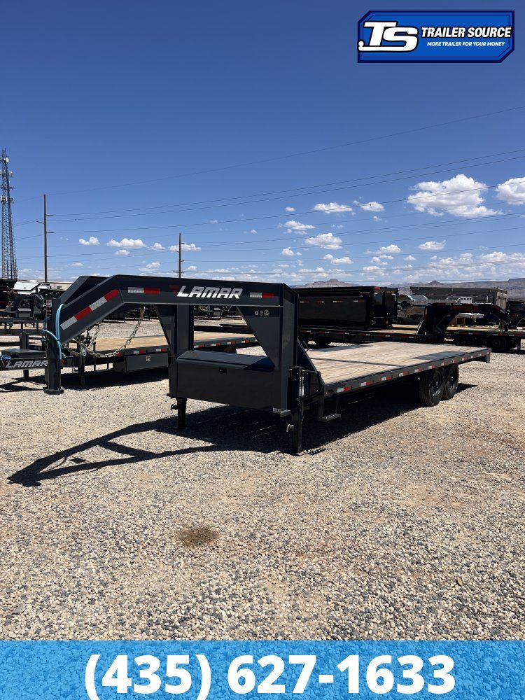 8.5x24 Lamar F8 Deckover Equipment Trailer - 14K GVWR - 14 Ply Tires, Gooseneck