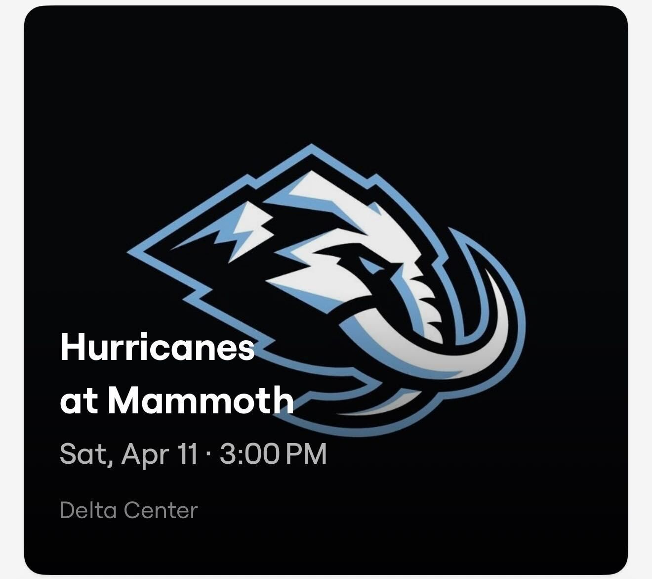 Utah Mammoth vs Hurricanes Tickets (2)