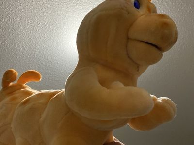 Large Yellow Stuffed Caterpillar Plush Toy ( GRUBBY ) 1984- make me an offer
