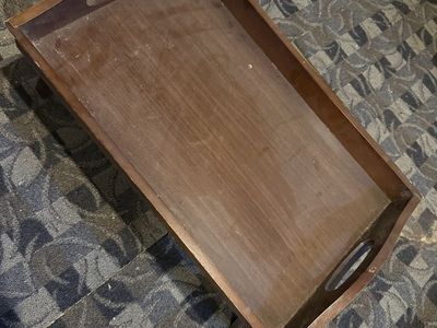 Wooden Bed Tray, Breakfast Tray with Folding Legs - Brown, Good Condition