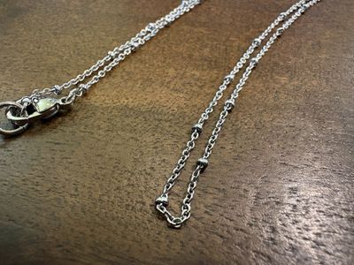 Silver Tone Beaded Chain Necklace