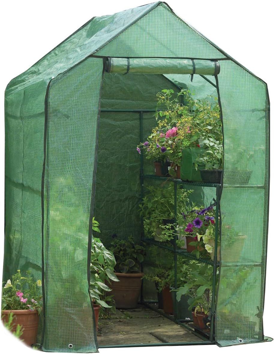 Portable Greenhouse with shelving, 75" long x 49" wide x 75" High