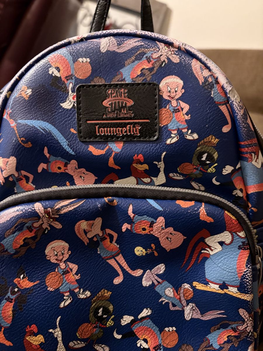 Loungefly Space Jam Mini Backpack - Blue with Looney Tunes Characters