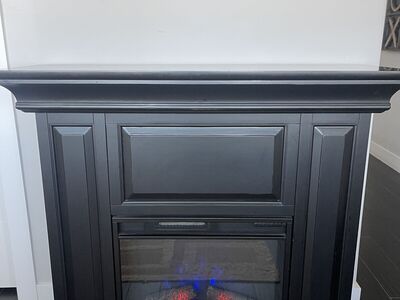 Black electric fireplace