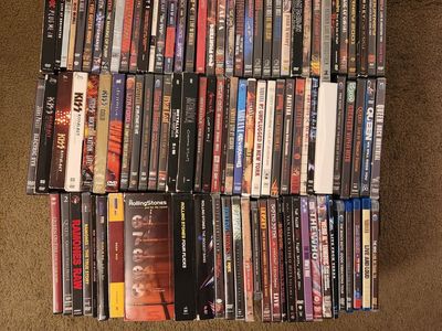 Collection of 100 Rock Dvds and Blurays