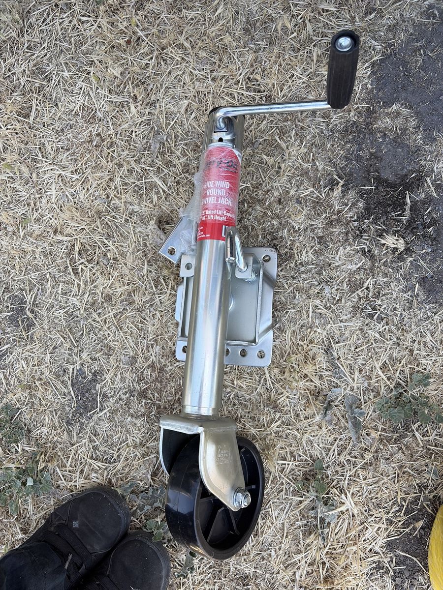Heavy Duty Trailer Jack - Side Wind Round Swivel Jack - 10" Lift - 1000lb Capacity