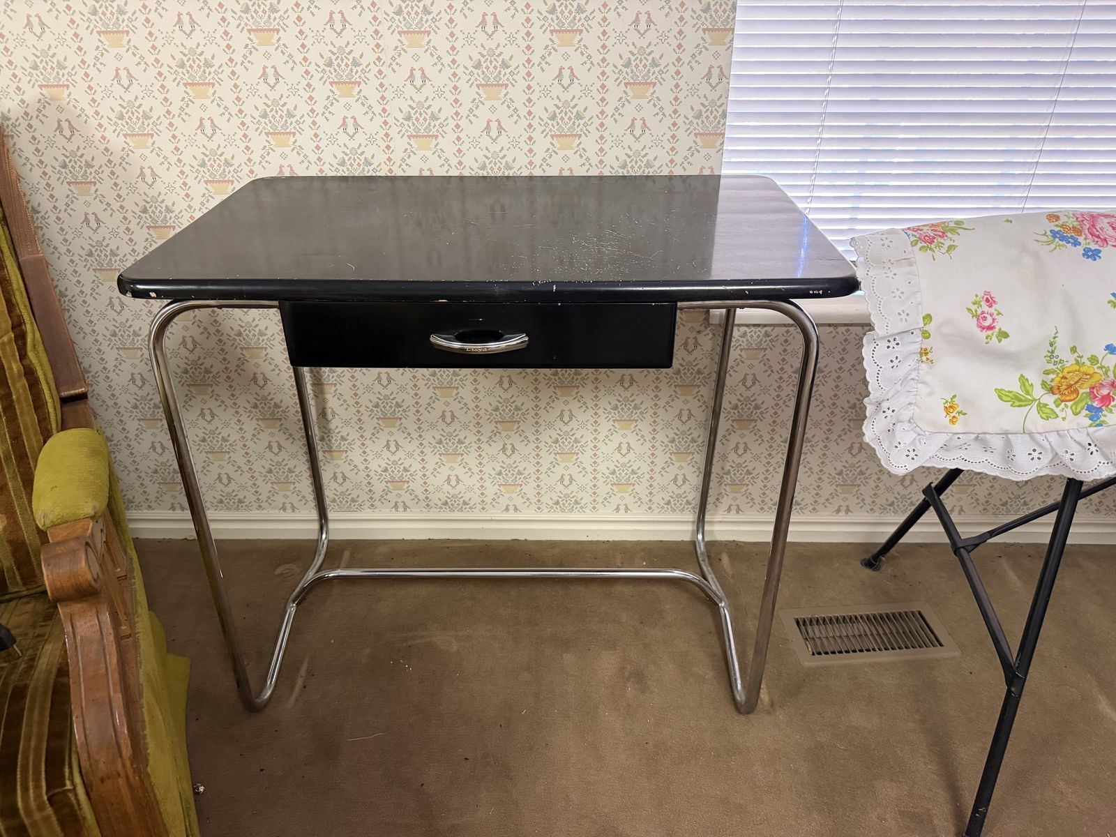 1930s Lloyd Art Deco Chrome Writing Desk -Attributed to Kem Weber $600 cash/venmo in Provo