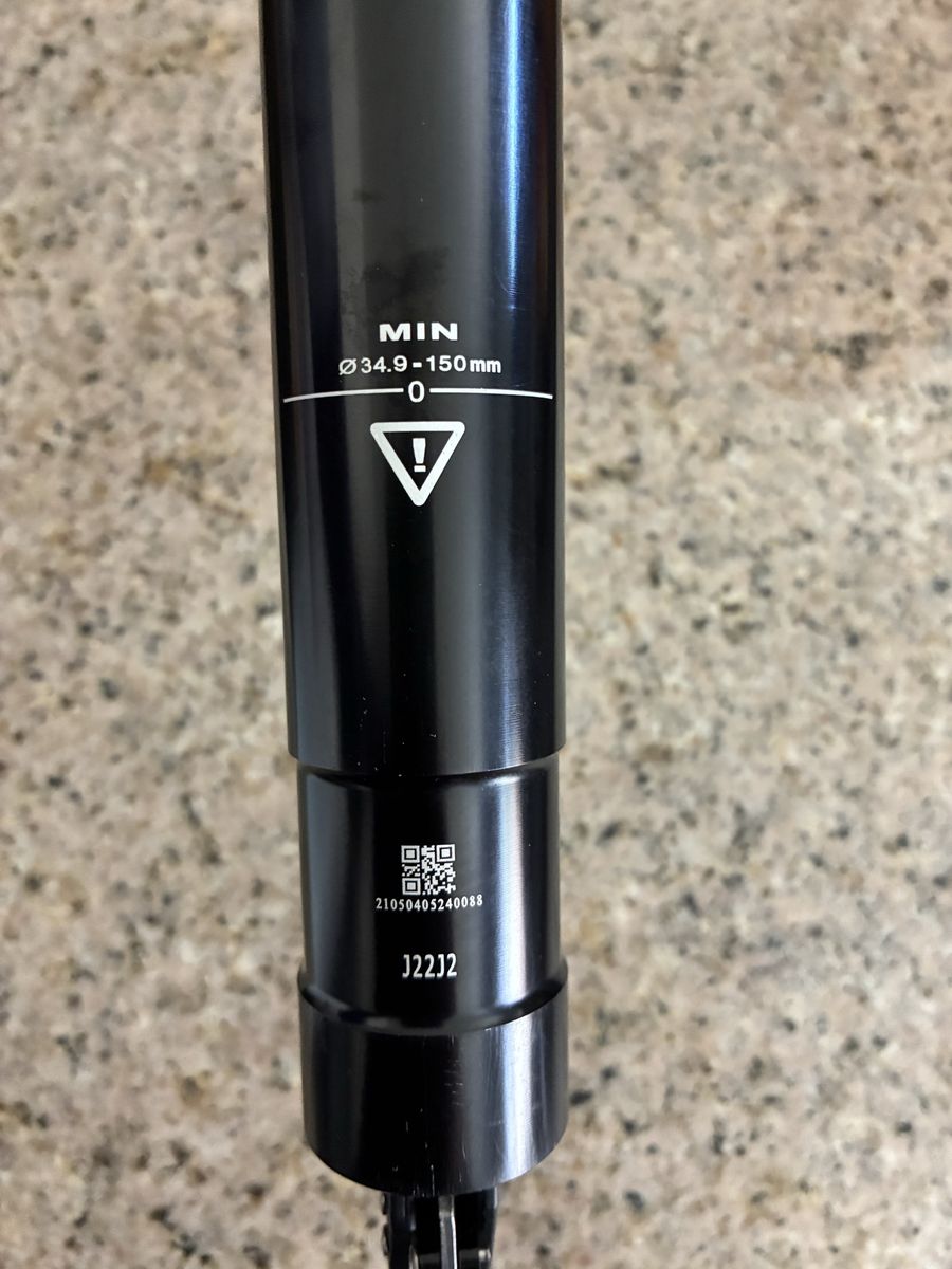 TranzX dropper seatpost, 34.9mm diameter, 150mm travel Black