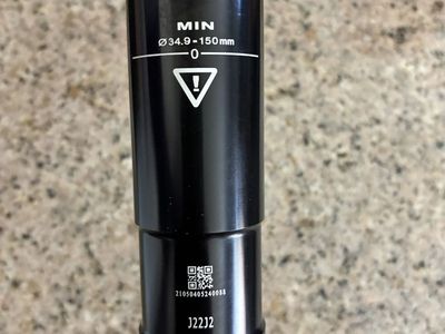 TranzX dropper seatpost, 34.9mm diameter, 150mm travel Black