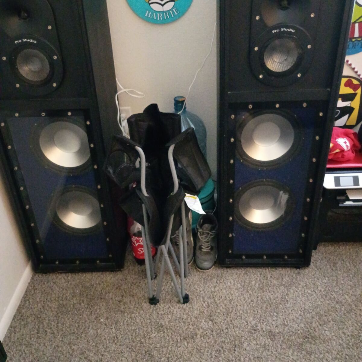 pro studio Tower speaker Kenwood receiver