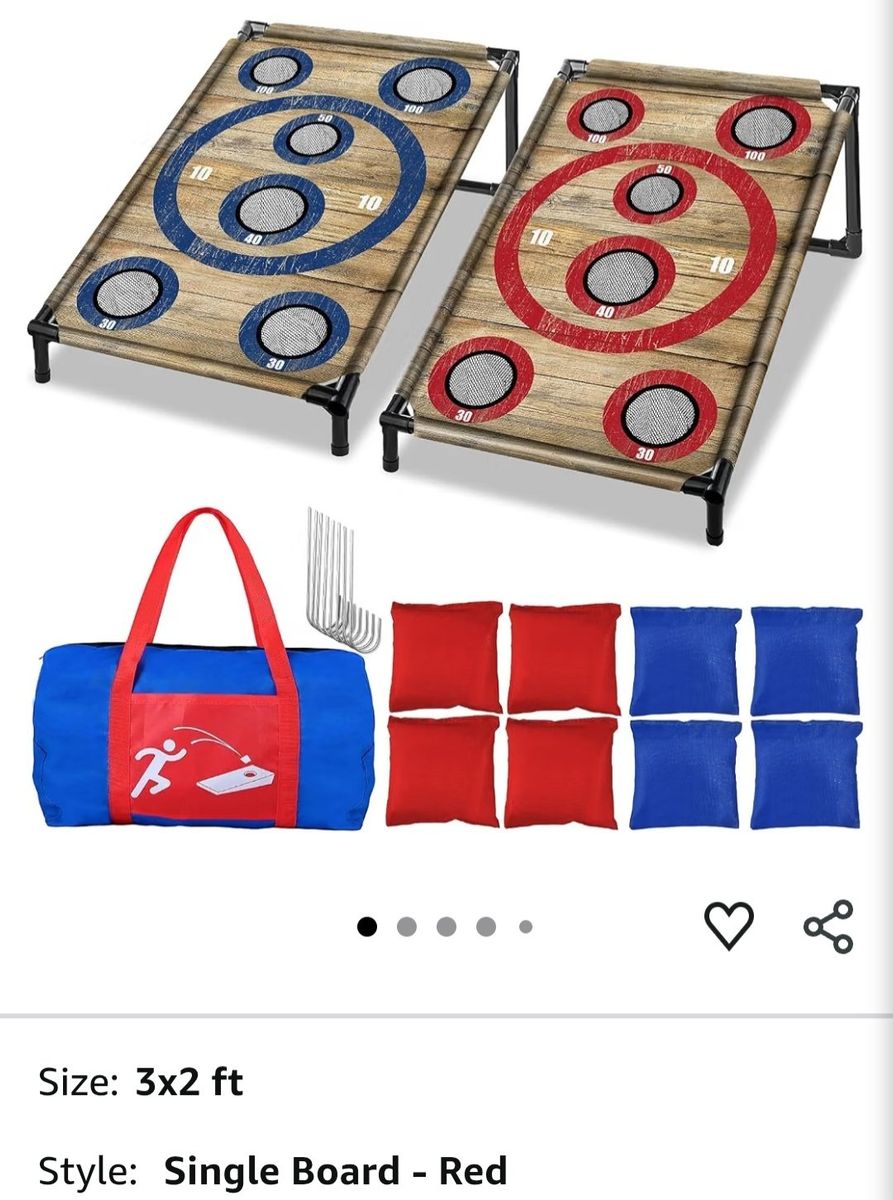 Portable Toss Game Set 3x2 ft with Target Boards, Bean Bags, and Carry Bag