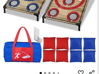 Portable Toss Game Set 3x2 ft with Target Boards, Bean Bags, and Carry Bag