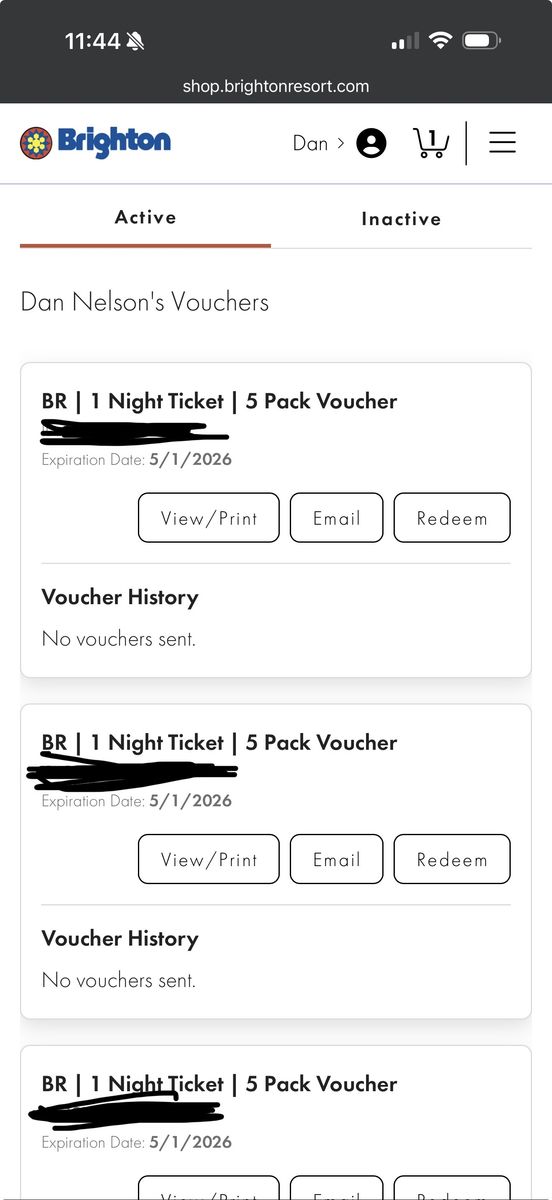 Brighton Night ski vouchers