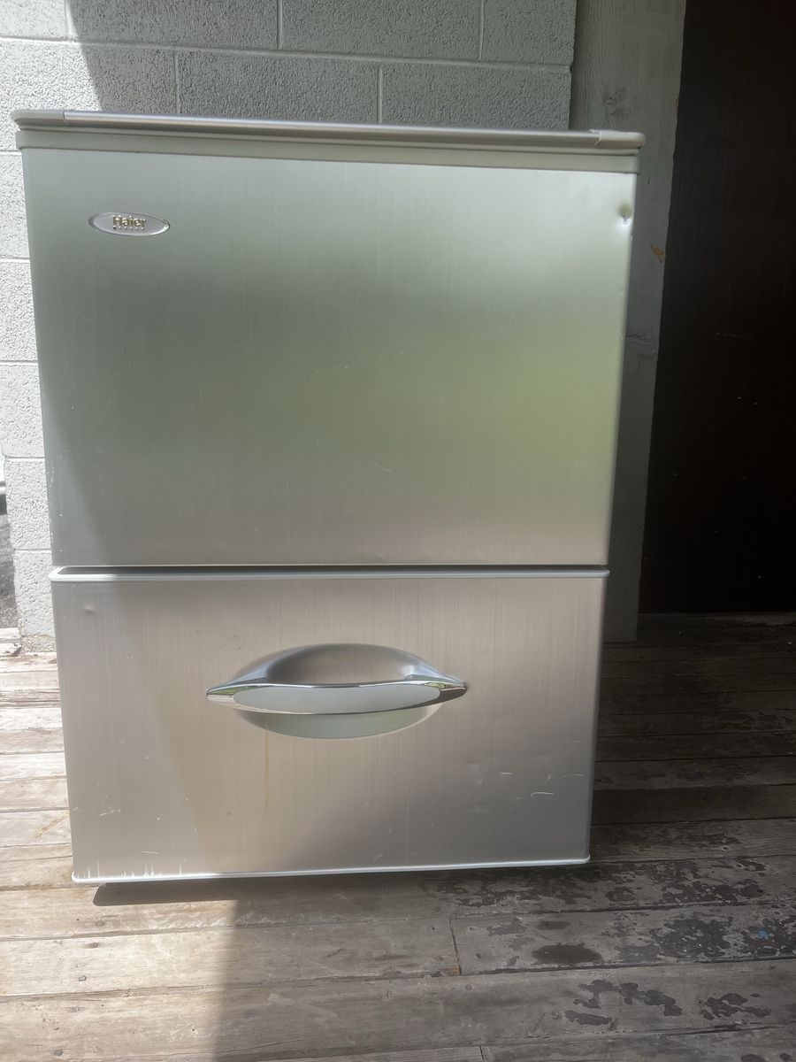 Haier H&R Compact Freezer/Refrigerator Combo - Stainless Steel Finish