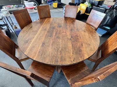 67 inch round solid wood table