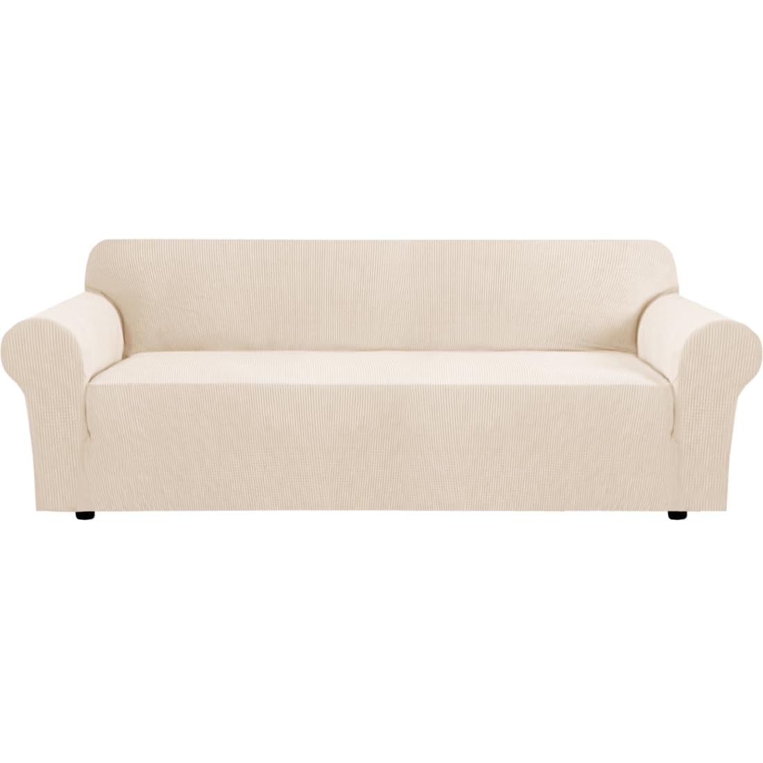 H.VERSAILTEX Stretch Oversized Couch Cover 1 Piece Sofa Slipcovers for Living Room Feature Thick Checked Jacquard Fabric