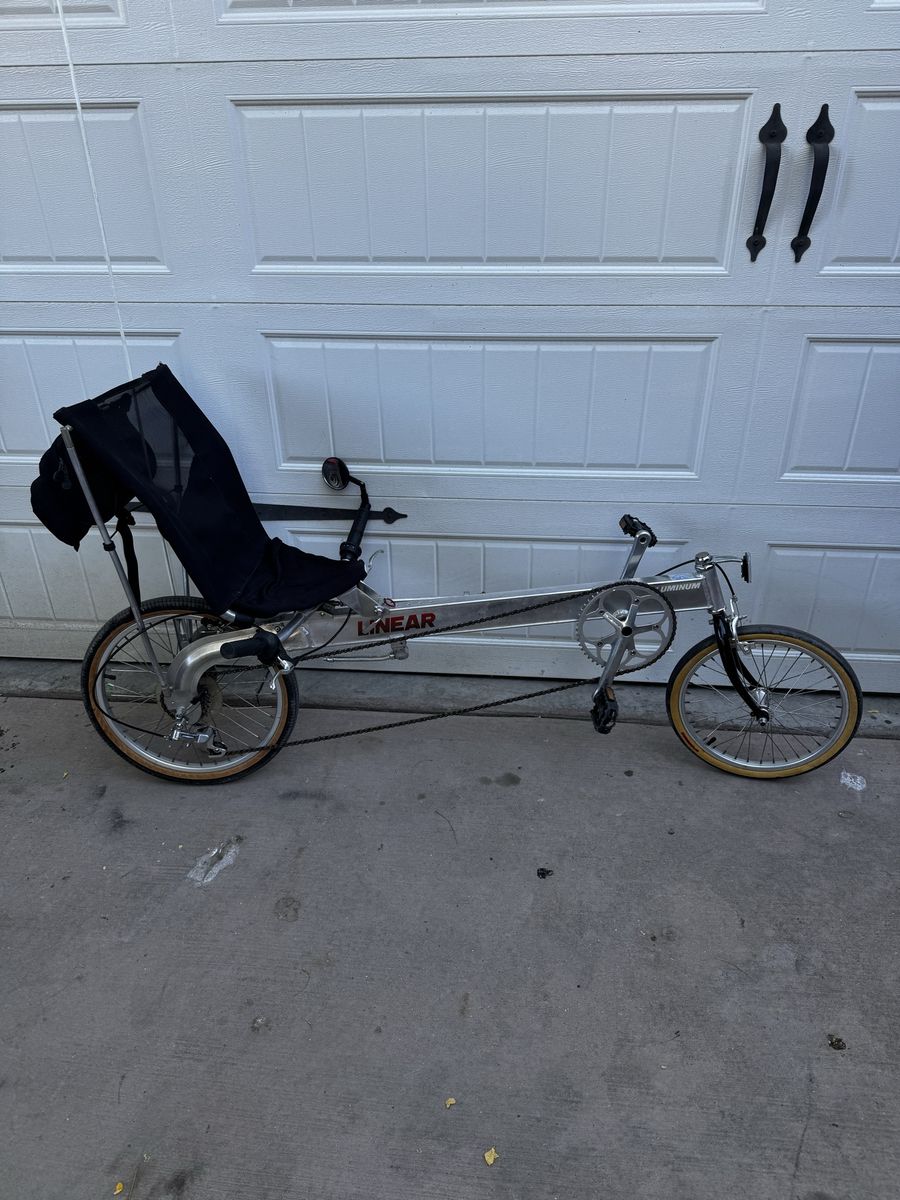 Linear Recumbent Bicycle Aluminum Frame with Under-Seat Steering and Rear Pannier Bag