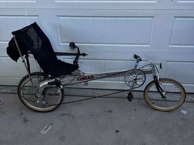 Linear Recumbent Bicycle Aluminum Frame with Under-Seat Steering and Rear Pannier Bag