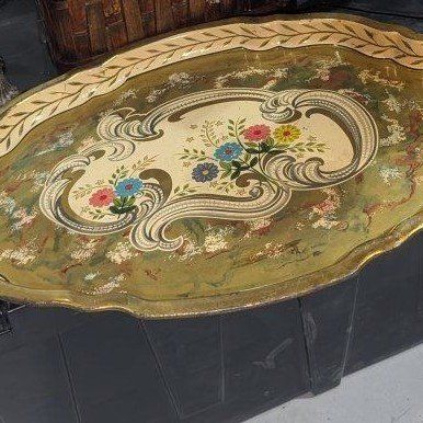 Baret Ware Art & Grace Floral Serving Tray Made in England Alcohol Resistant Artisan