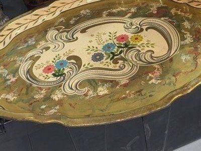 Baret Ware Art & Grace Floral Serving Tray Made in England Alcohol Resistant Artisan