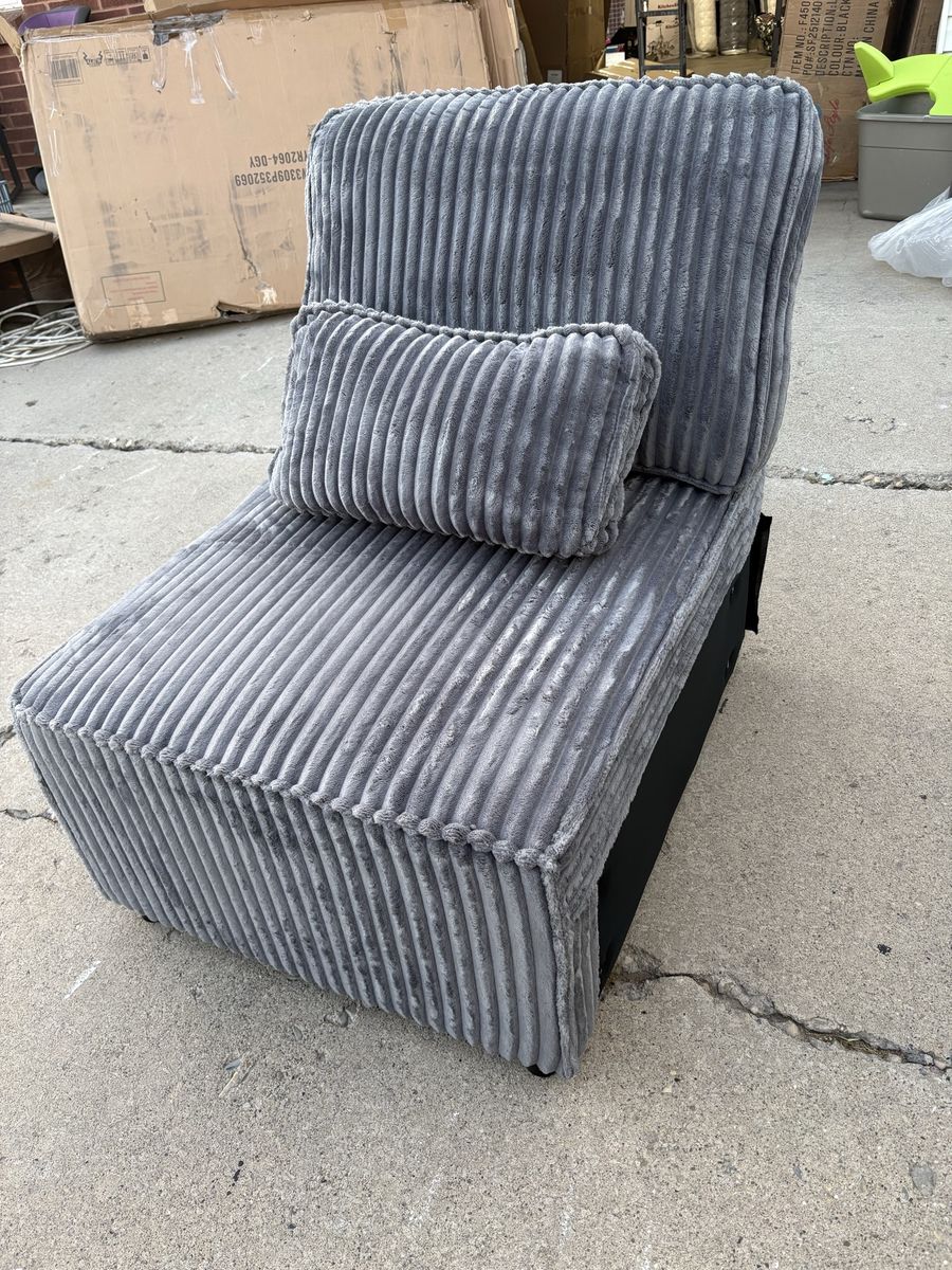 Brand new Sofa Chair Grey Corduroy Fabric