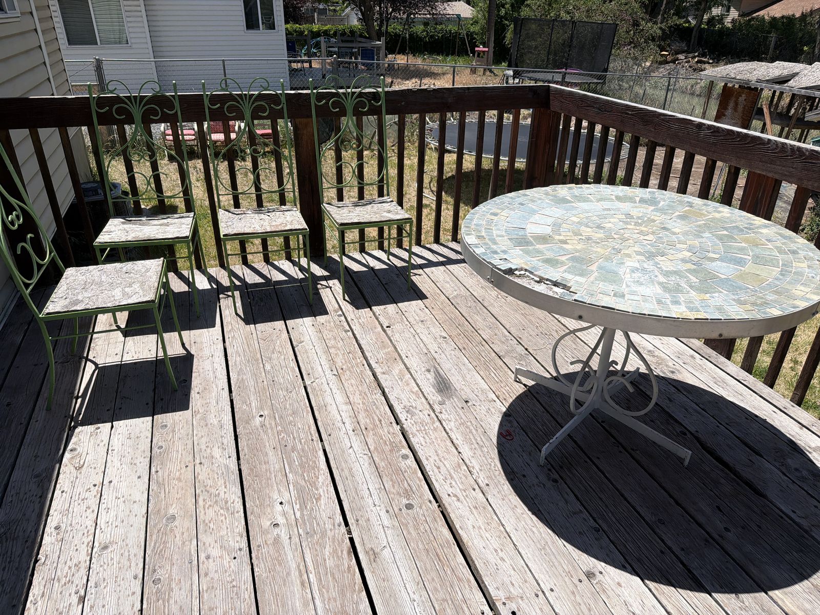 Outdoor table with four chairs