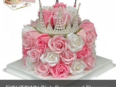 Pink Roses Fake Birthday Cake (NEW)
