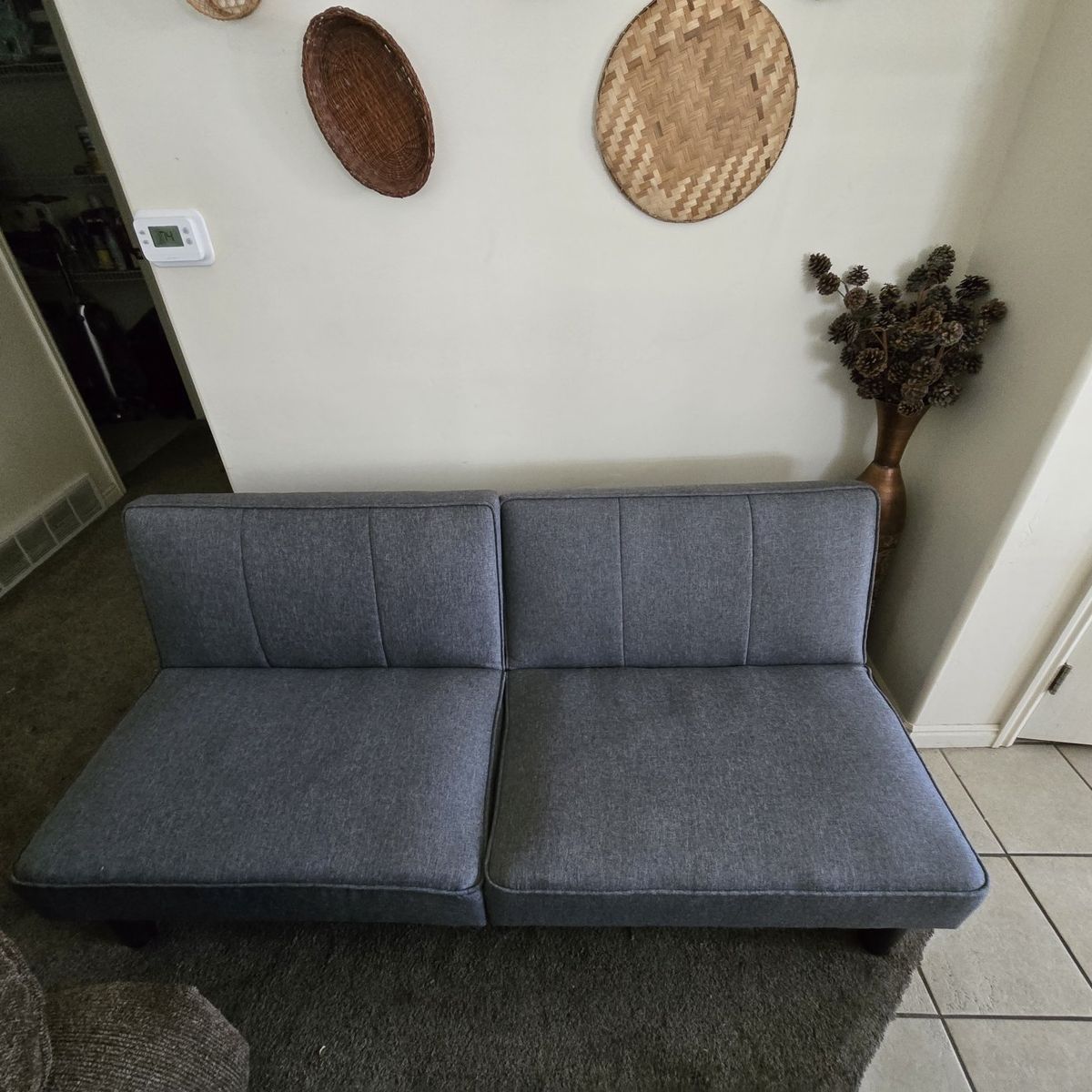 Mainstays Studio Futon Convertible Sofa - Gray Fabric