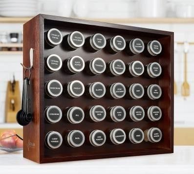 Crafted Spice Rack Set, Mahogany Finish