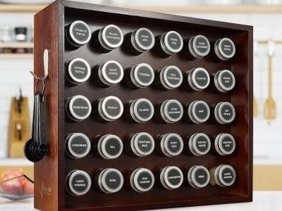 Crafted Spice Rack Set, Mahogany Finish