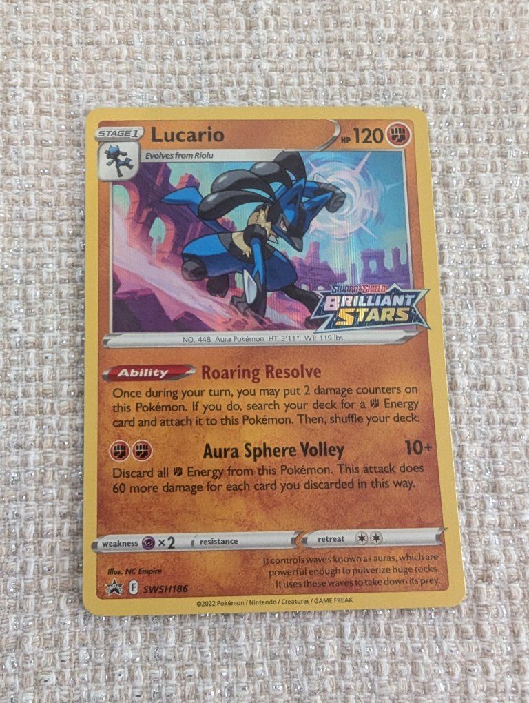 Pokemon STAFF Lucario Holo Promo Sword & Shield Promo Cards SWSH186
