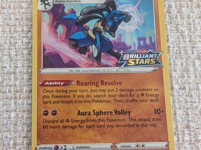 Pokemon STAFF Lucario Holo Promo Sword & Shield Promo Cards SWSH186