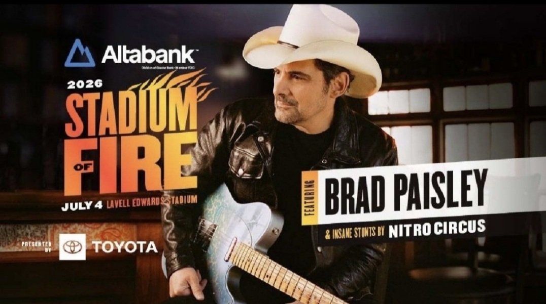 2 Tickets Brad Paisley Stadium of Fire 2026 Concert Ticket - Lavell Edwards Stadium July 4th