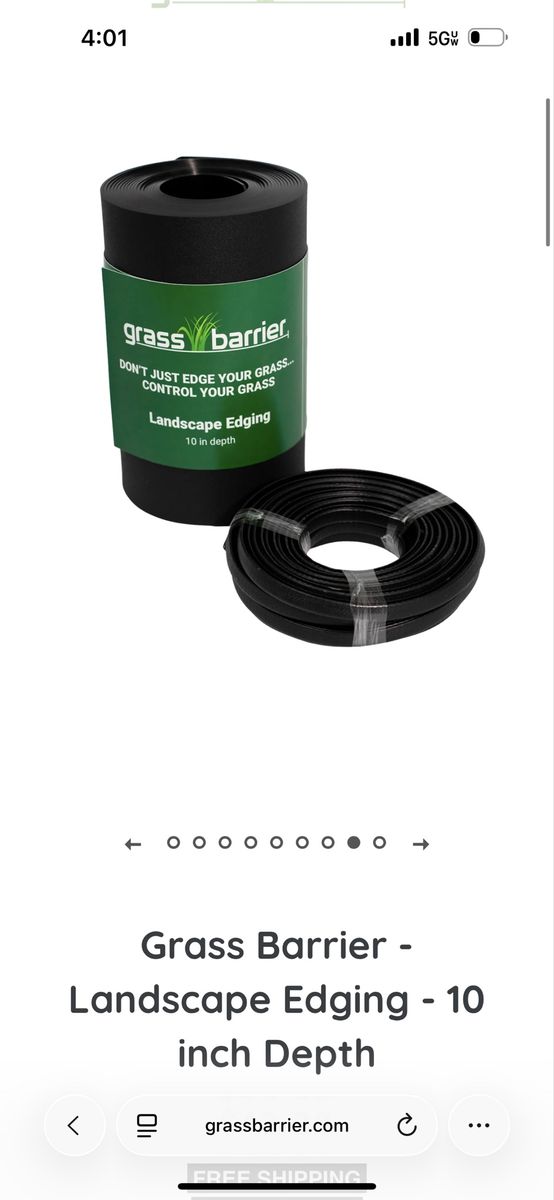 10" Grass Barrier Landscape Edging