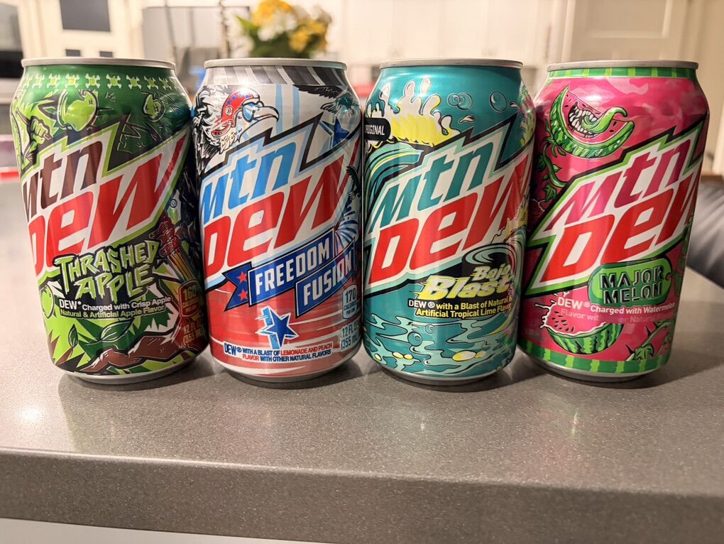 Mountain Dew Vintage Cans and Flavors