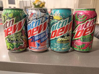 Mountain Dew Vintage Cans and Flavors