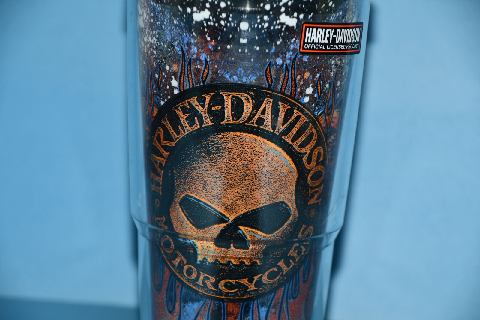 HARLEY DAVIDSON MOTORCYCLES 24 oz TERVIS TUMBLER ~ DOUBLE WALL INSULATION ~ CLEAN!