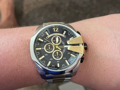 DIESEL DZ4581 Only The Brave Chronograph Men's Watch - Two-Tone Stainless Steel 10 Bar Water Resistant