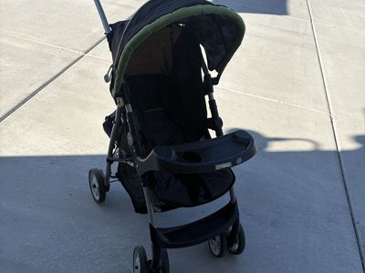 Graco Lightweight Baby Stroller - Black/Green, Compact Fold, Tray