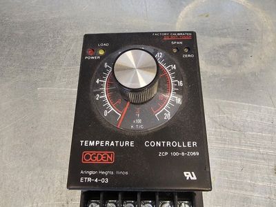 Ogden ETR-4-03 ZCP 100-8-Z069 Temperature Controller - Factory Calibrated, Analog Dial